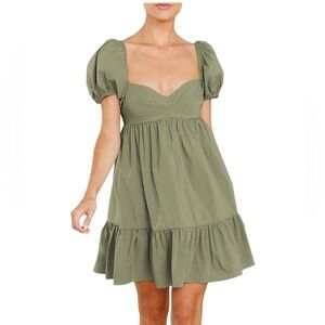 NWT Women’s Chiffon Peasant Bodice,Square & Sweetheart Neck Dress